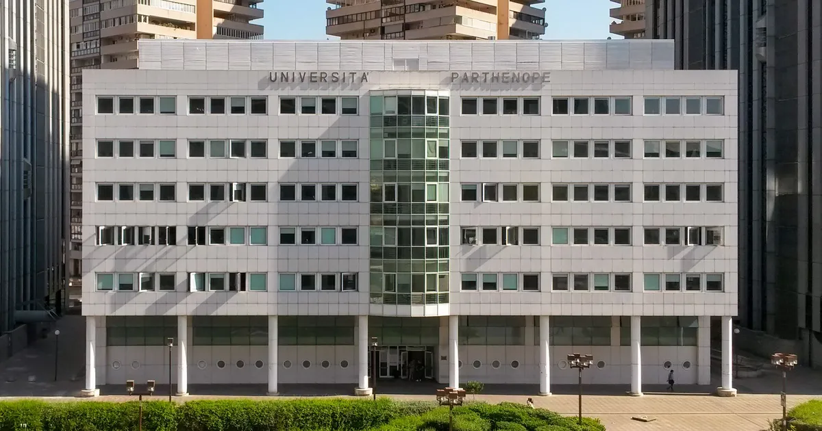 Front view of Università Parthenope, Napoli's modern educational architecture.