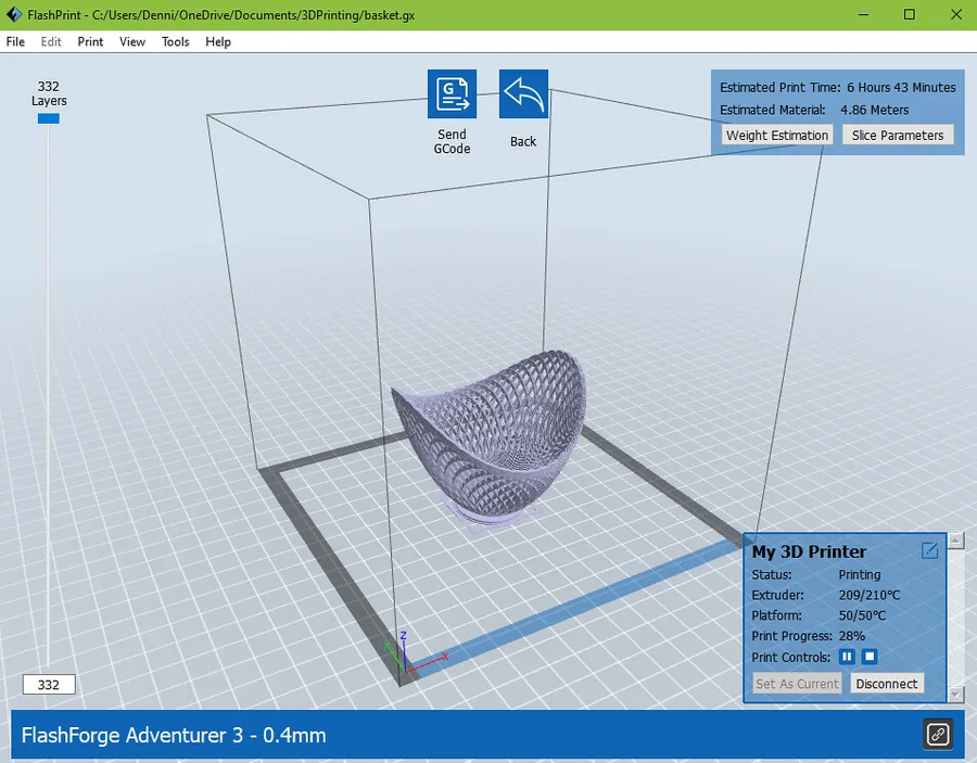 Imprimante 3D en cours d'impression d'un objet
